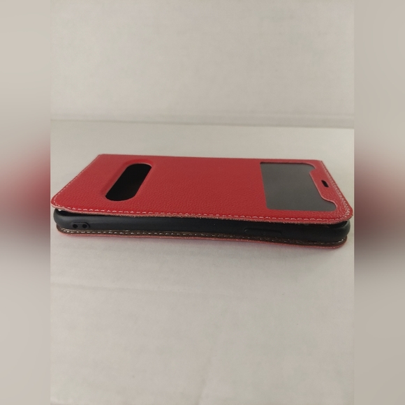 Copmob Orange IPXR iPhone XR Fold Multi-Material Genuine Leather Flip Case - Picture 6 of 11